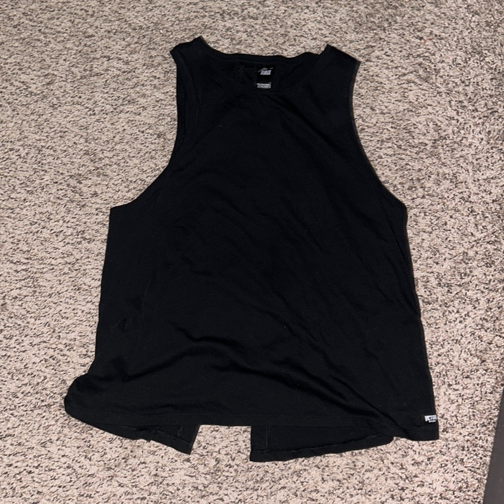 Victoria Secret Victoria Sport black tank with criss cross back Women's size XL